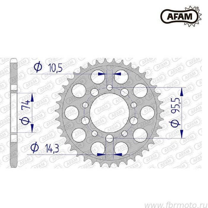 11315-39 Звезда ведомая (алюминий) #520 AFAM 11315-39