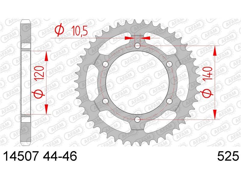 14507-46 Звезда ведомая #525 GSX-R 600 AFAM 14507-46 (JTR498.46)