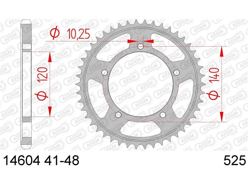 14604-43 Звезда ведомая #525 GSX-R 600 K6- K9 AFAM 14604-43 (JTR1792.43)