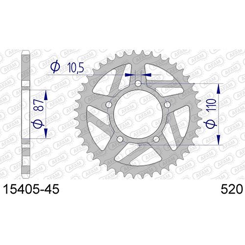 15405-45 Звезда ведомая (алюминий) AFAM 15405-45