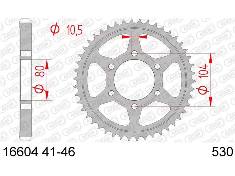 16604-46 Звезда ведомая #530 ZX-12 R ZXR 750 AFAM 16604-46 (JTR488.46)