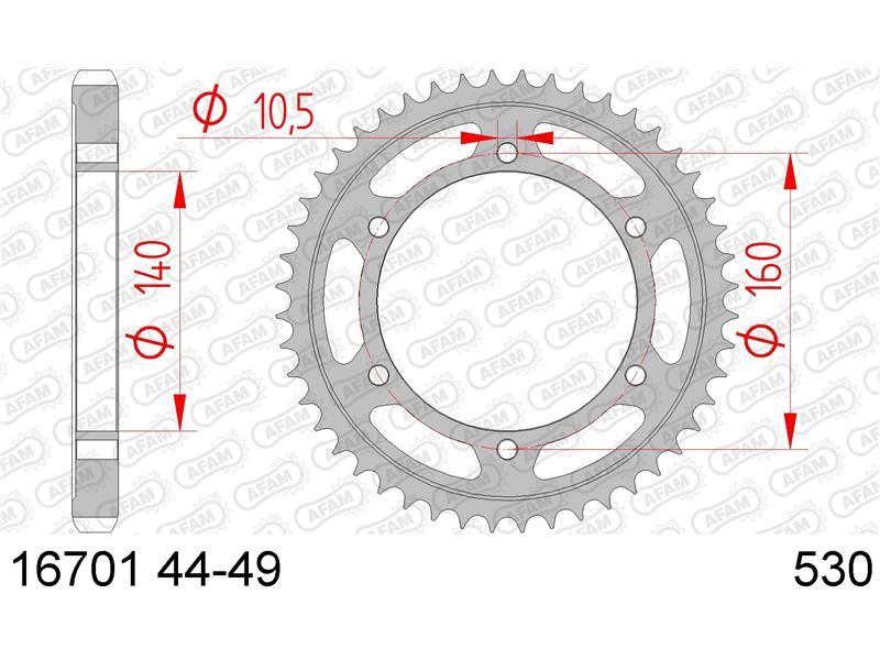 16701-44 Звезда ведомая #530 ZZR 1100 AFAM 16701-44