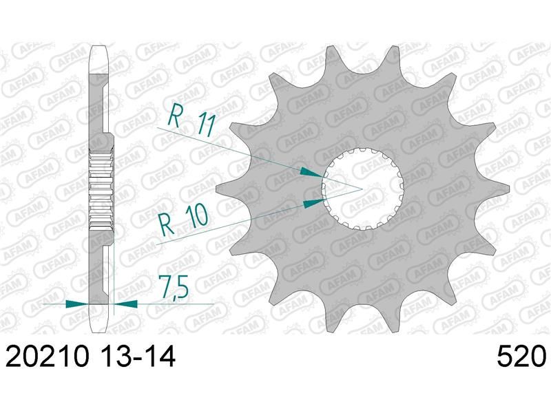 20210-13 Звезда ведущяя, #520 (1323SC.13) CRE 125 CRM 125 CRF 250 AFAM 20210-13