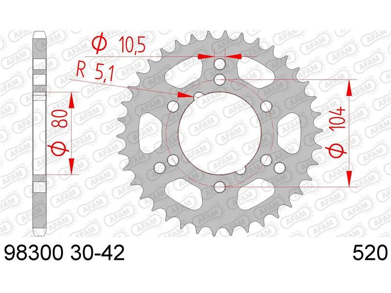 98300-40 Звезда ведомая #520 250 TRAIL BLAZER 325 TRAIL BOSS 300 XPLORER AFAM 98300-40