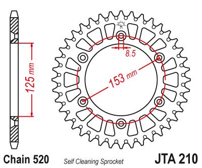 Звезда ведомая алюминиевая JT JTA210.42 (JTA210-42) (A210-42) для Honda Off Road