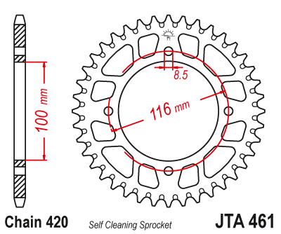 Звезда ведомая алюминиевая JT JTA461.53 (JTA461-53) (A461-53) для Kawasaki Off Road