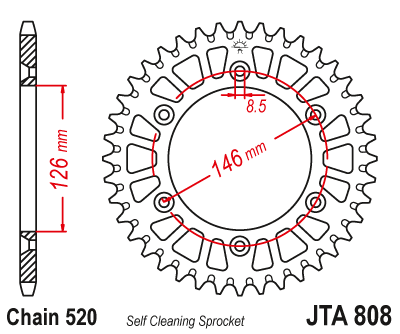 Звезда ведомая алюминиевая JT JTA808.47 (JTA808-47) (A808-47) для Kawasaki Road // Suzuki Off Road