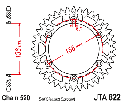 Звезда ведомая алюминиевая JT JTA822.49 (JTA822-49) (A822-49) для Husqvarna Off Road // Suzuki Off Road // Suzuki Road