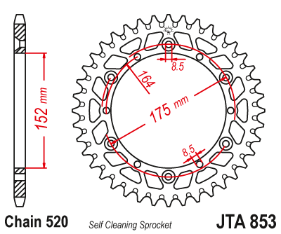 Звезда ведомая алюминиевая JT JTA853.43 (JTA853-43) (A853-43) для Yamaha Off Road // Yamaha Road
