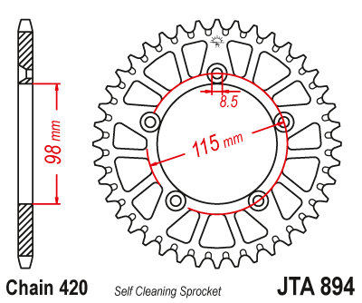 Звезда ведомая алюминиевая JT JTA894.48 (JTA894-48) (A894-48) для Husqvarna Off Road // KTM Off Road