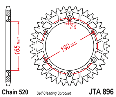 Звезда ведомая алюминиевая JT JTA896.48 (JTA896-48) (A896-48) для KTM Off Road
