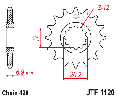 Звезда ведущая JT JTF1120.11 (JTF1120-11) (F1120-11)