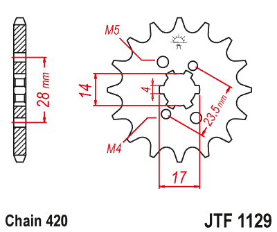 Звезда ведущая JT JTF1129.13 (JTF1129-13) (F1129-13)