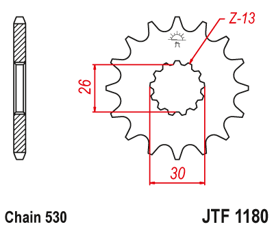 Звезда ведущая JT JTF1180.18 (JTF1180-18) (F1180-18)