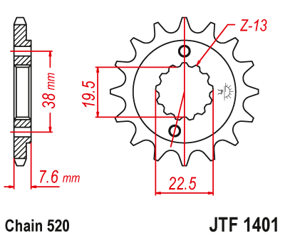 Звезда ведущая JT JTF1401.14 (JTF1401-14) (F1401-14)