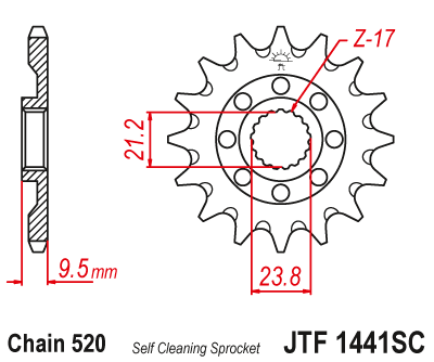 Звезда ведущая JT JTF1441.13SC (JTF1441-13SC) (F1441-13SC)