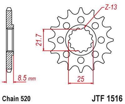 Звезда ведущая JT JTF1516.15 (JTF1516-15) (F1516-15)