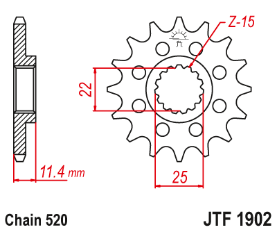 Звезда ведущая JT JTF1902.16 (JTF1902-16) (F1902-16)