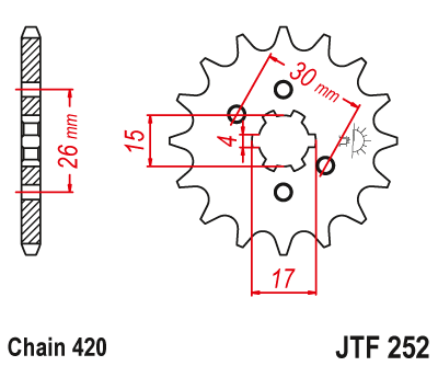 Звезда ведущая JT JTF252.15 (JTF252-15) (F252-15)
