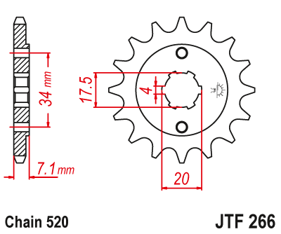 Звезда ведущая JT JTF266.13 (JTF266-13) (F266-13)