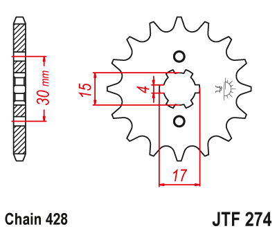 Звезда ведущая JT JTF274.14 (JTF274-14) (F274-14)
