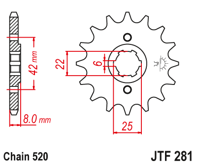 Звезда ведущая JT JTF281.15 (JTF281-15) (F281-15)
