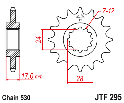 Звезда ведущая JT JTF295.15 (JTF295-15) (F295-15)
