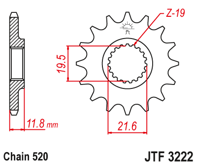Звезда ведущая JT JTF3222.11 (JTF3222-11) (F3222-11)