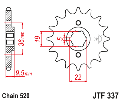 Звезда ведущая JT JTF337.13 (JTF337-13) (F337-13)
