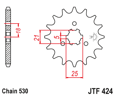 Звезда ведущая JT JTF424.14 (JTF424-14) (F424-14)