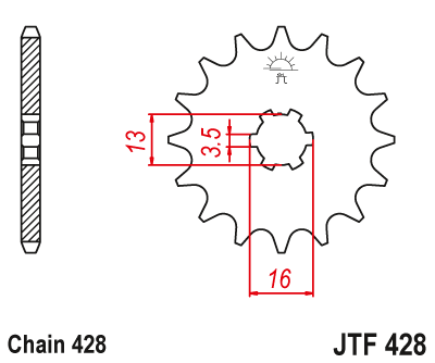 Звезда ведущая JT JTF428.12 (JTF428-12) (F428-12)