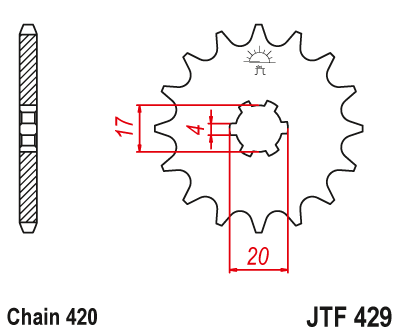 Звезда ведущая JT JTF429.12 (JTF429-12) (F429-12)