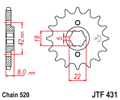Звезда ведущая JT JTF431.11 (JTF431-11) (F431-11)