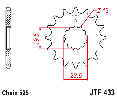 Звезда ведущая JT JTF433.14 (JTF433-14) (F433-14)