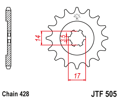 Звезда ведущая JT JTF505.15 (JTF505-15) (F505-15)