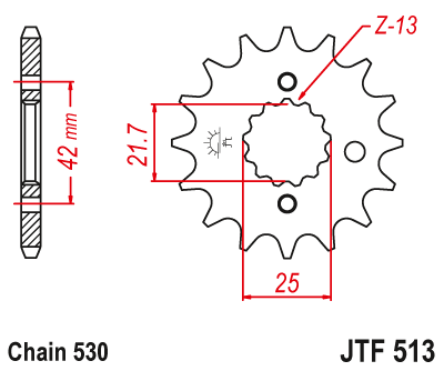 Звезда ведущая JT JTF513.16 (JTF513-16) (F513-16)
