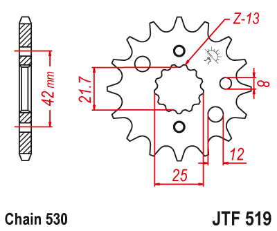 Звезда ведущая JT JTF519.16 (JTF519-16) (F519-16)