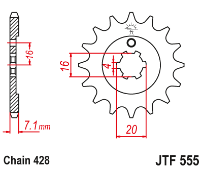 Звезда ведущая JT JTF555.13 (JTF555-13) (F555-13)