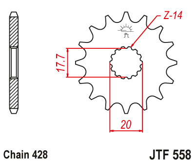Звезда ведущая JT JTF558.20 (JTF558-20) (F558-20)