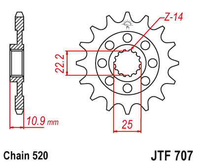 Звезда ведущая JT JTF707.15 (JTF707-15) (F707-15)