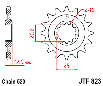 Звезда ведущая JT JTF823.12 (JTF823-12) (F823-12)