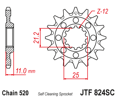 Звезда ведущая JT JTF824.14SC (JTF824-14SC) (F824-14SC)