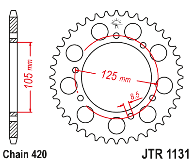 Звезда ведомая JT JTR1131.50 (JTR1131-50) (R1131-50) для MBK Road // Yamaha Road