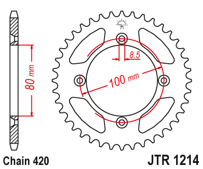 Звезда ведомая JT JTR1214.38 (JTR1214-38) (R1214-38) для Honda Off Road
