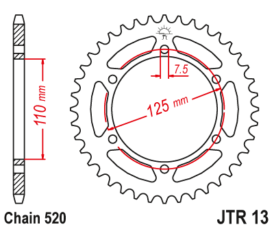 Звезда ведомая JT JTR13.38 (JTR13-38) (R13-38)