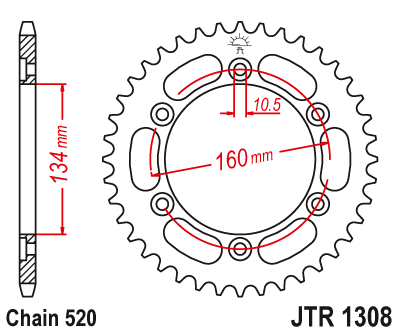 Звезда ведомая JT JTR1308.40 (JTR1308-40) (R1308-40)