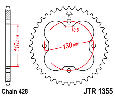 Звезда ведомая JT JTR1355.48 (JTR1355-48) (R1355-48)