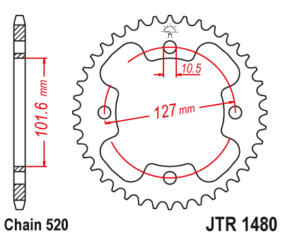 Звезда ведомая JT JTR1480.37 (JTR1480-37) (R1480-37)