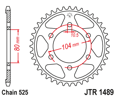 Звезда ведомая JT JTR1489.44 (JTR1489-44) (R1489-44) для Kawasaki Road