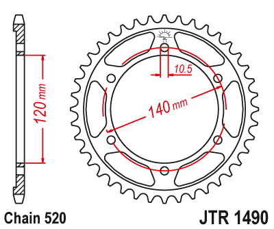 Звезда ведомая JT JTR1490.43 (JTR1490-43) (R1490-43)